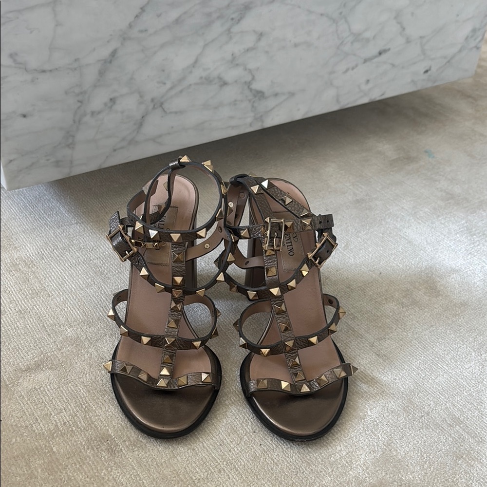Valentino Gold Studded Gladiator Sandals